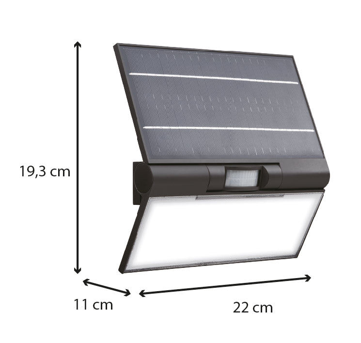 Applique solaire + détecteur de mouvement - classe A++ - 1000lm - Voltman