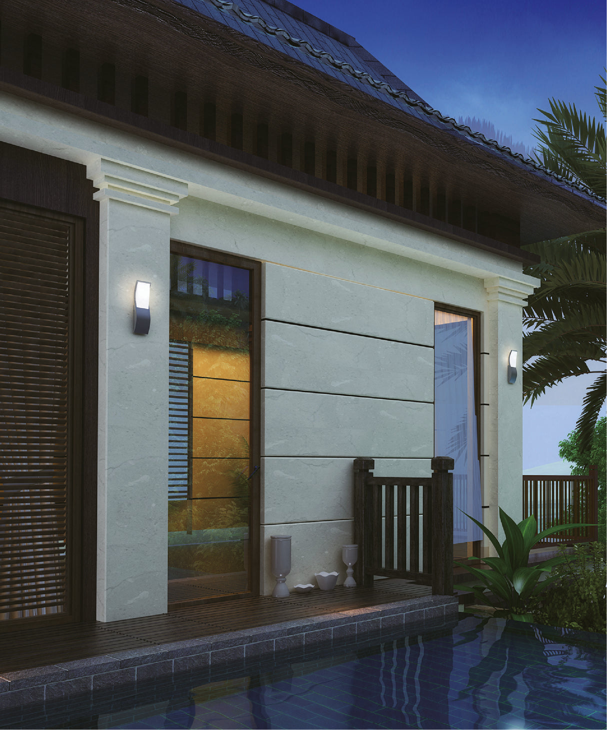 Applique murale extérieure IP65 (700lm 3000K) - Gris - Voltman