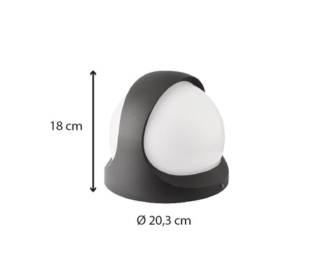 Applique murale extérieure IP65 (1200lm 3000K) - Gris - Voltman