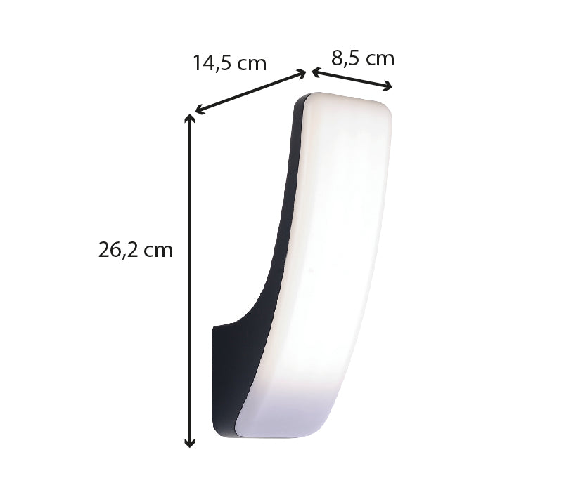 Applique extérieure IP54 (26,2cm 24W 3000K 1600lm) - Noir - Voltman