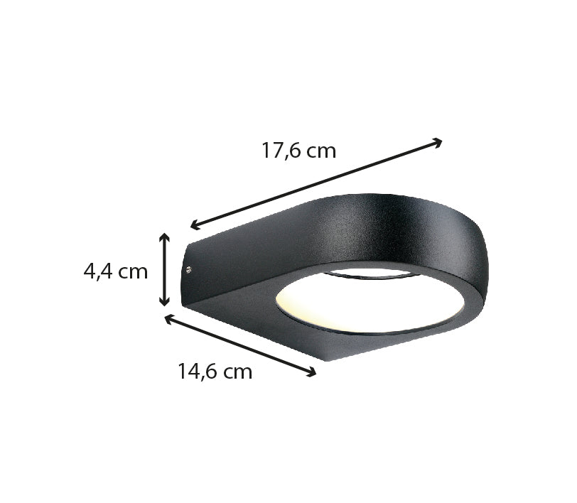 Applique extérieure filaire IP54 (470lm 3000K) - Noire - Voltman