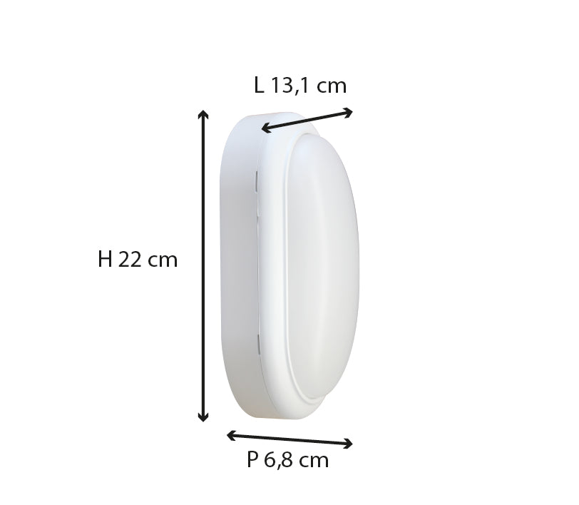Hublot extérieur oval IP54 (1050lm 6500K) - Blanc - Voltman