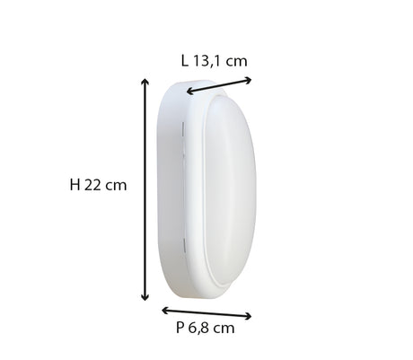 Hublot extérieur oval IP54 (1050lm 6500K) - Blanc - Voltman