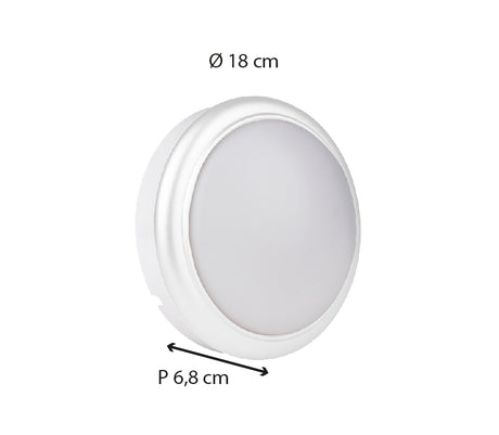 Hublot extérieur rond IP54 (1050lm 6500K) - Blanc - Voltman