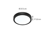 Plafonnier rond IP65 (1800lm 5700K ) - Noire - Voltman