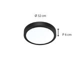 Plafonnier extérieur oval IP65 (1800lm 5700K A++) - Noire - Voltman