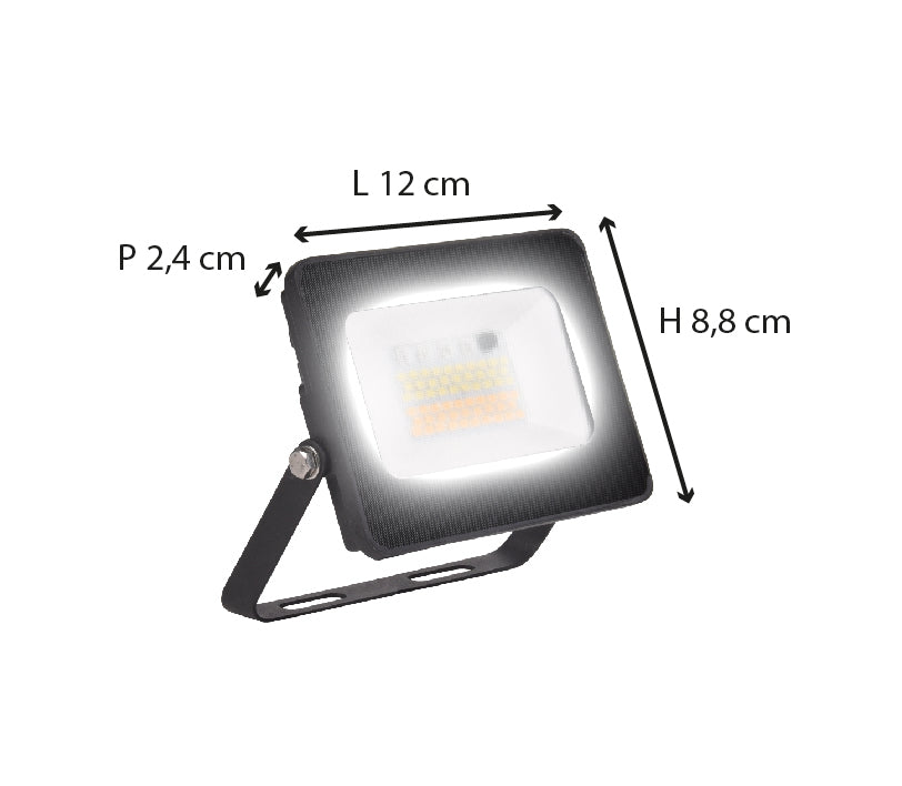 Projecteur extérieur avec télécommande IP65 (1200lm 6500K A++) - Noire - Voltman