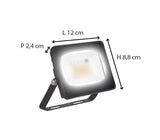 Projecteur extérieur avec télécommande IP65 (1200lm 6500K A++) - Noire - Voltman