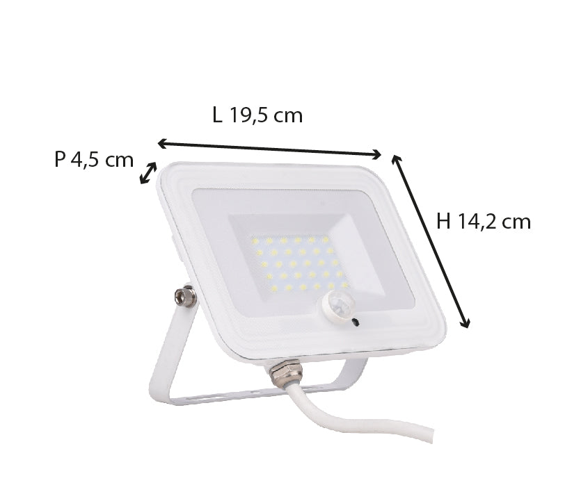 Projecteur plat + détecteur de mouvement IP65 - Voltman