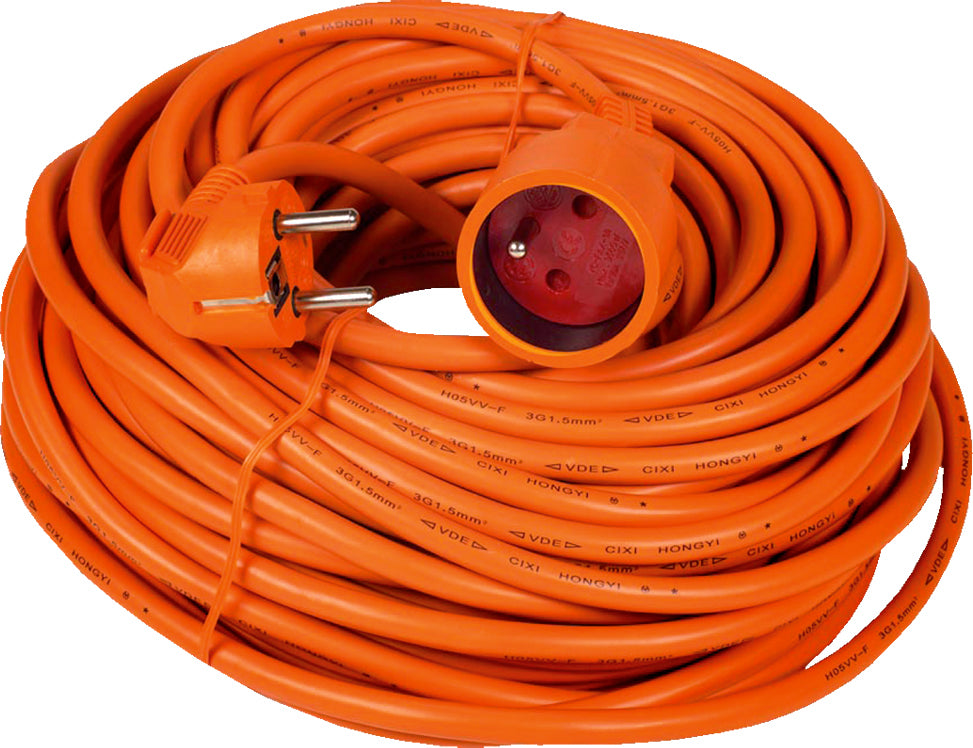 Prolongateur jardin 2P+Terre 16A HO5VV-F 3G1,5mm² 25m - Orange - Dio