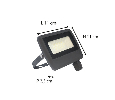 Projecteur étanche IP65 (10W - 800lm) - Noir - Dio