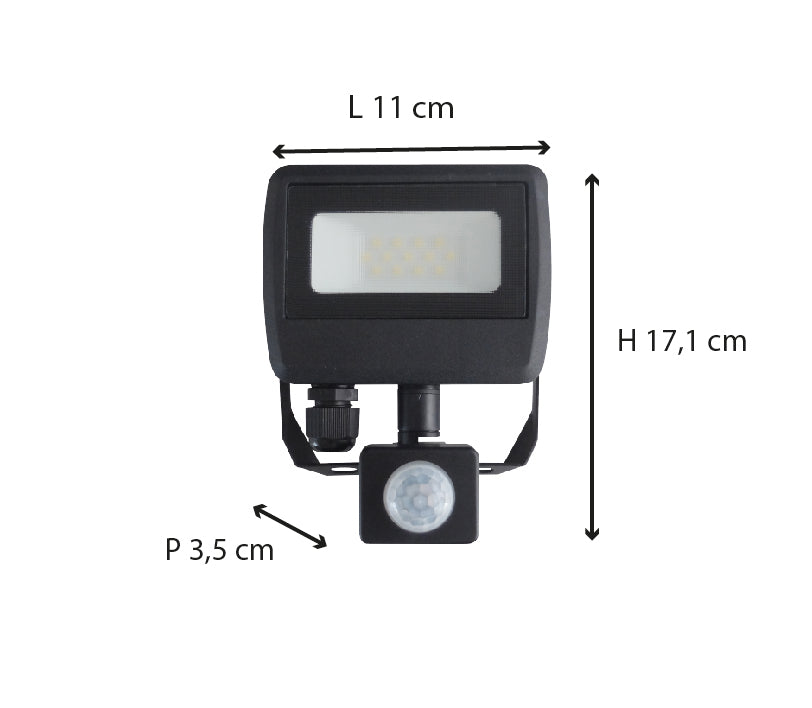 Projecteur avec détecteur de mouvement étanche IP54 - 800lm - Dio