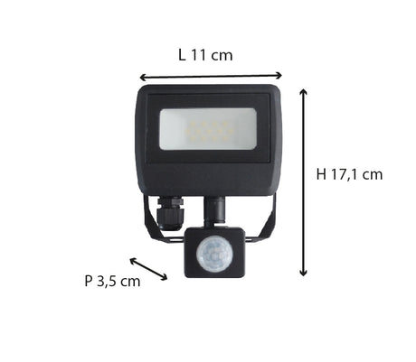 Projecteur avec détecteur de mouvement étanche IP54 - 800lm - Dio