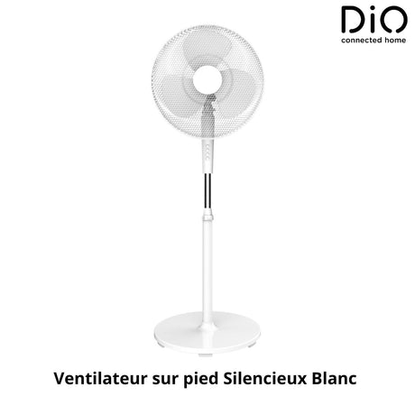 Ventilateur silencieux oscillant 45W Ø40cm 3 vitesses - Blanc - DiO