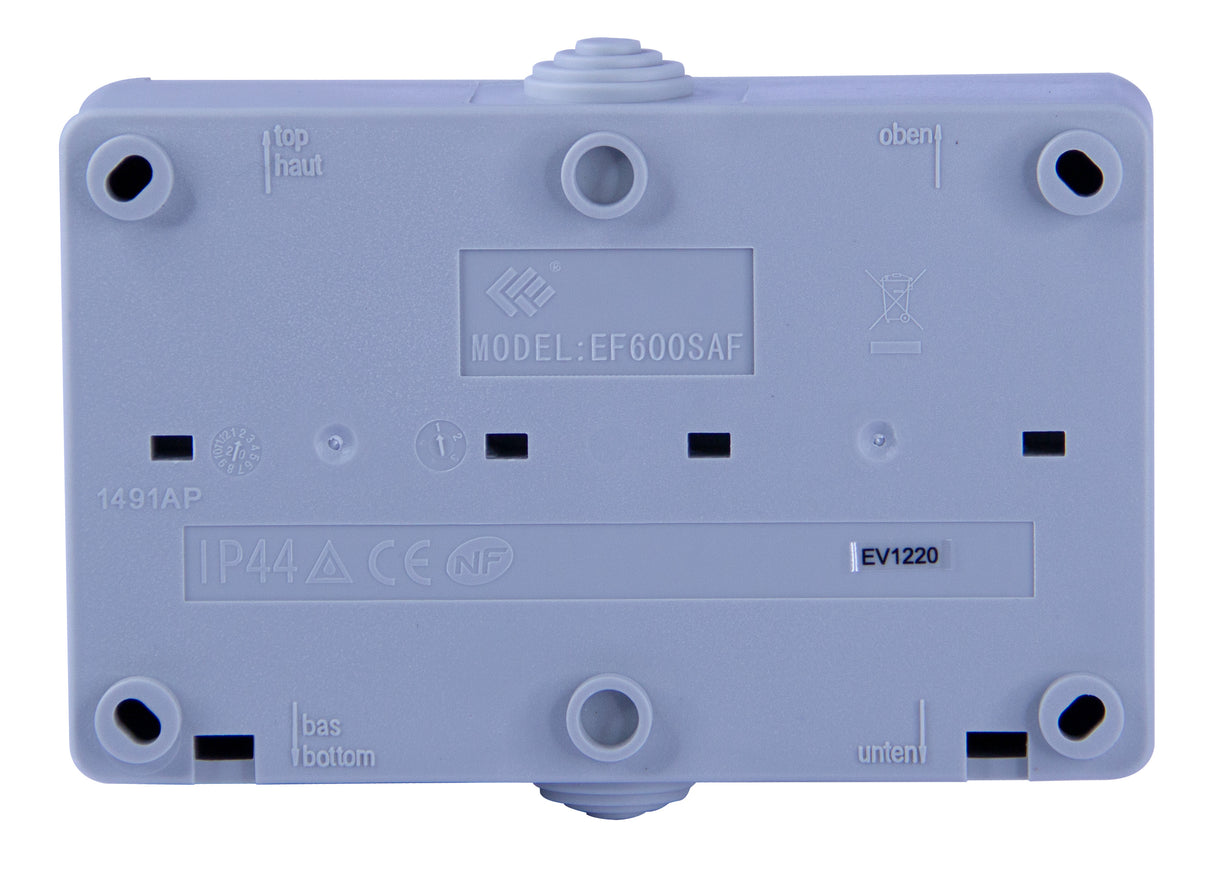 Interrupteur va et vient + prise 2P+T en saillie Aquatop IP54 - gris et blanc - Dio