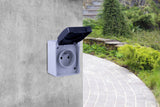 Prise 2P+T en saillie Aquatop IP54 - gris et blanc - Dio