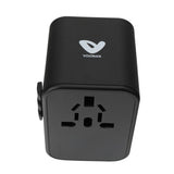 Adaptateur prise voyage universel international - 5 ports USB inclus - Noir - Voltman