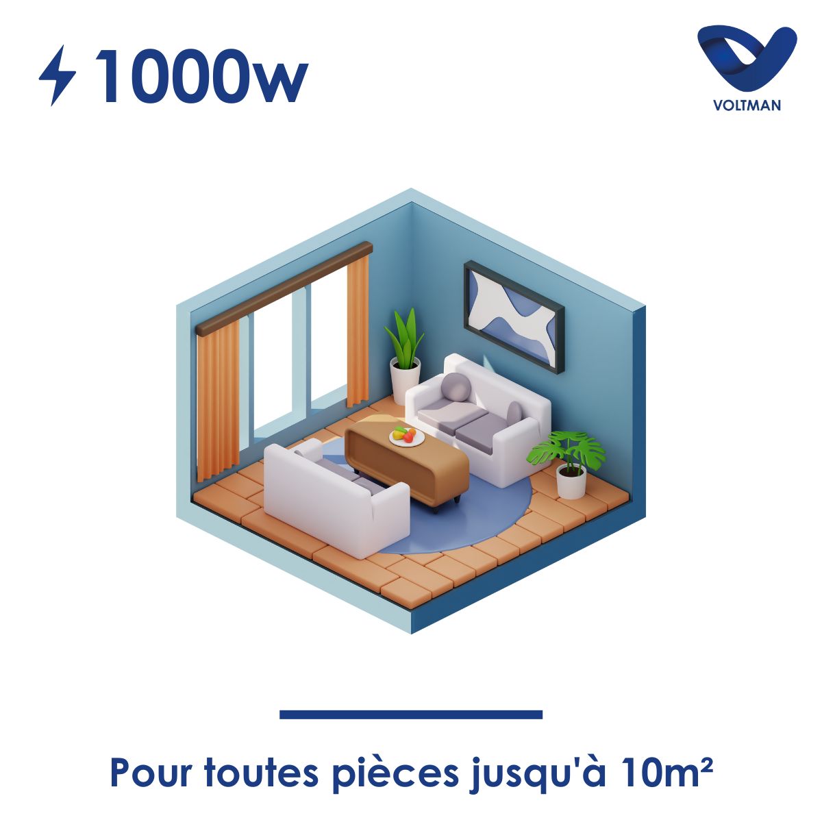Chauffage électrique panneaux rayonnants 500 à 2000W - Voltman
