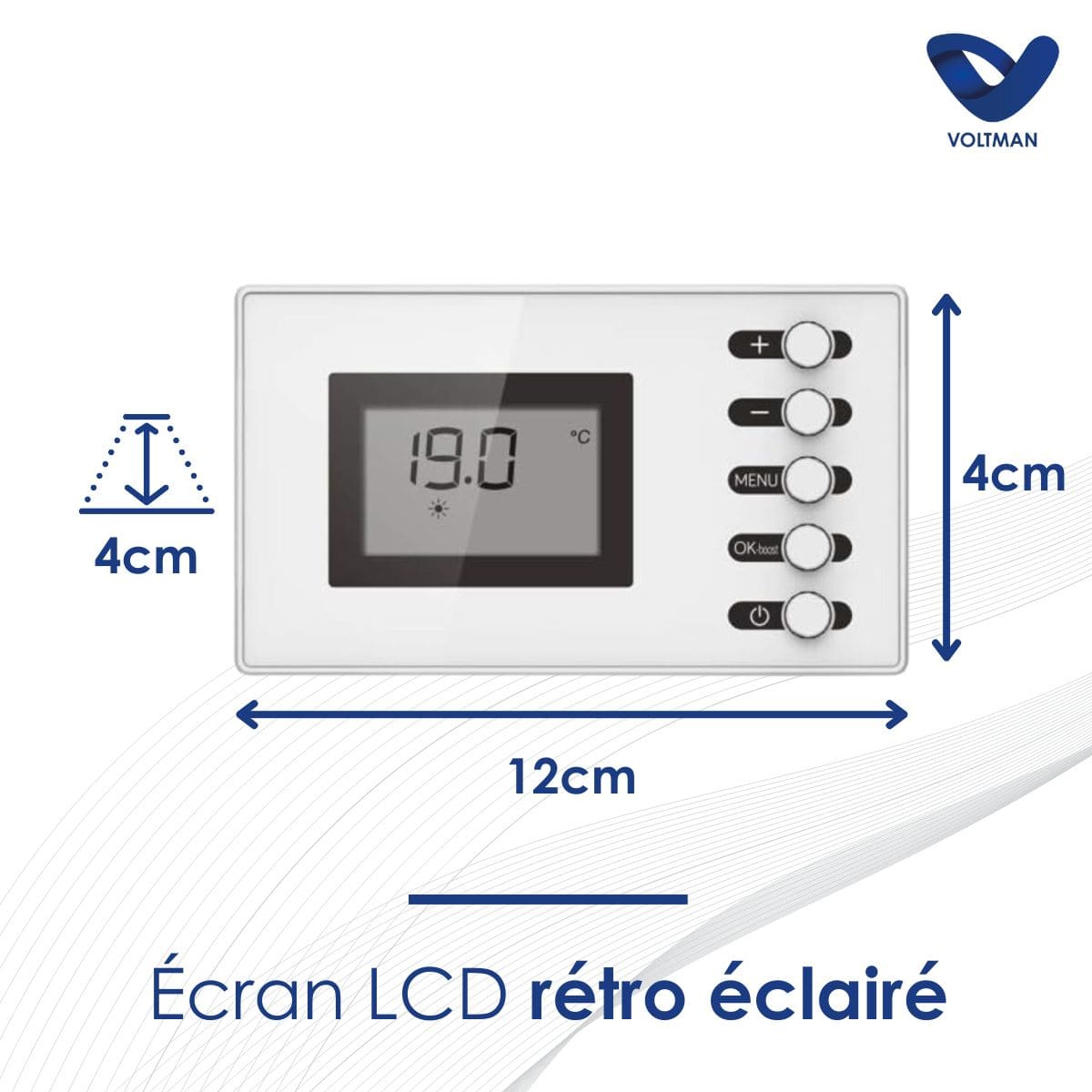 Chauffage sèche-serviette 500W - inertie sèche - Blanc - Voltman