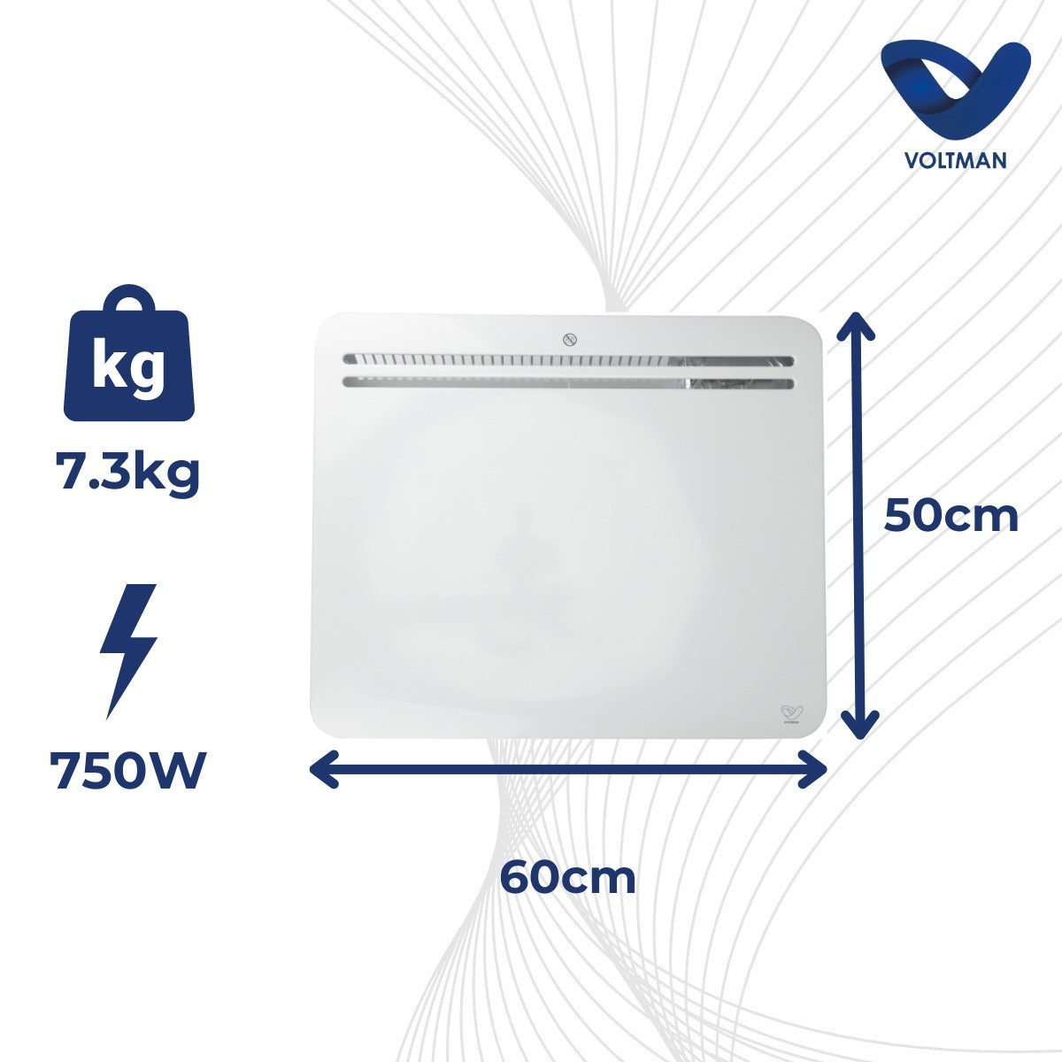 Radiateur connecté wifi inertie sèche en fonte de 750 à 2000W - Voltman