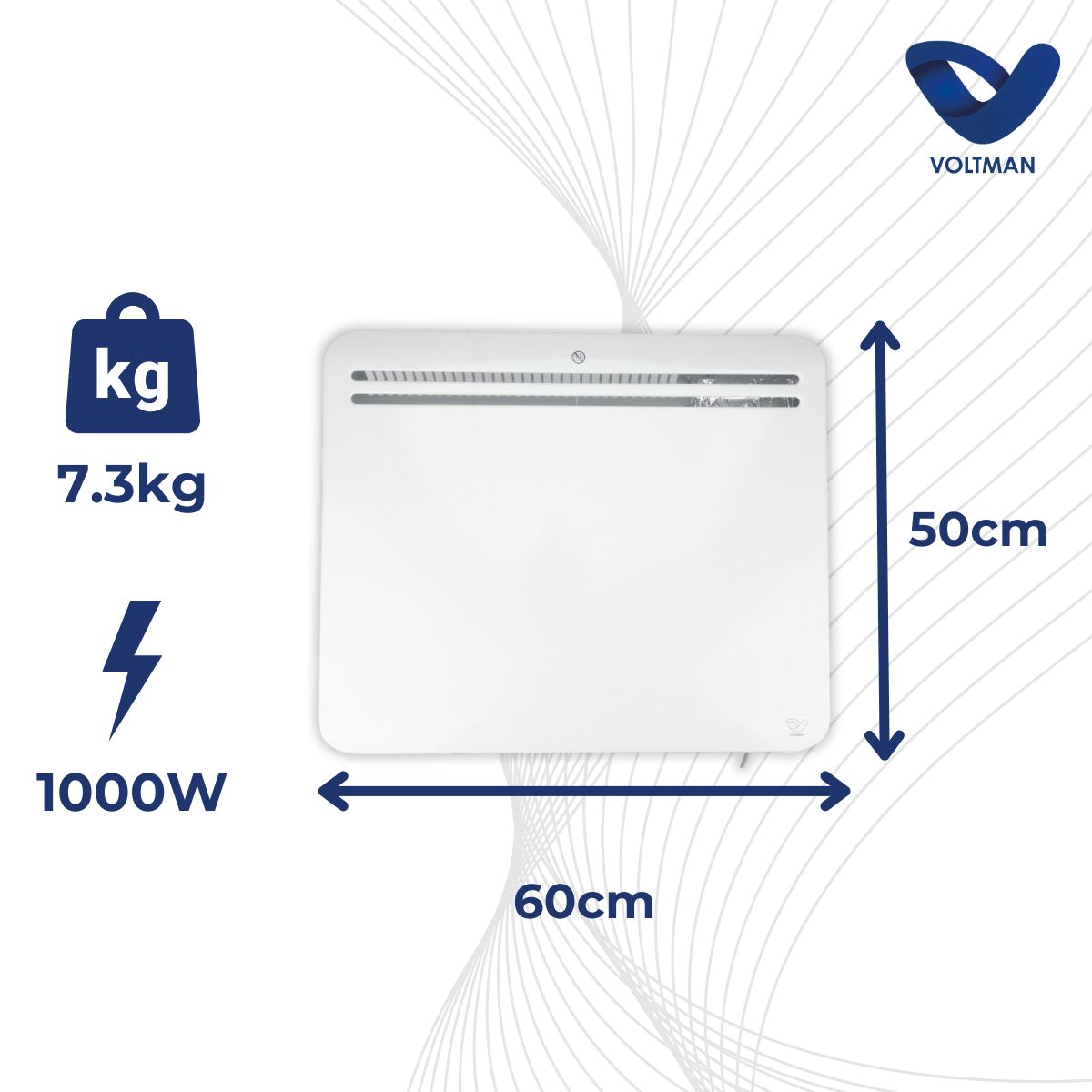 Radiateur connecté wifi inertie sèche en fonte de 750 à 2000W - Voltman