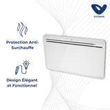 Radiateur connecté wifi inertie sèche en fonte de 750 à 2000W - Voltman