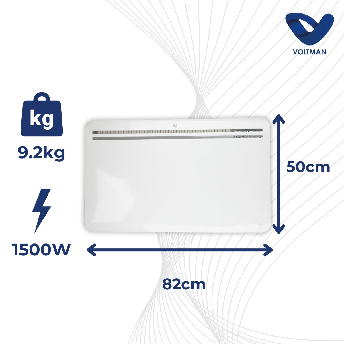 Radiateur connecté wifi inertie sèche en fonte de 750 à 2000W - Voltman