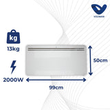 Radiateur connecté wifi inertie sèche en fonte de 750 à 2000W - Voltman