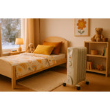 Radiateur mobile bain d'huile 1000 à 2500W - blanc - Voltman