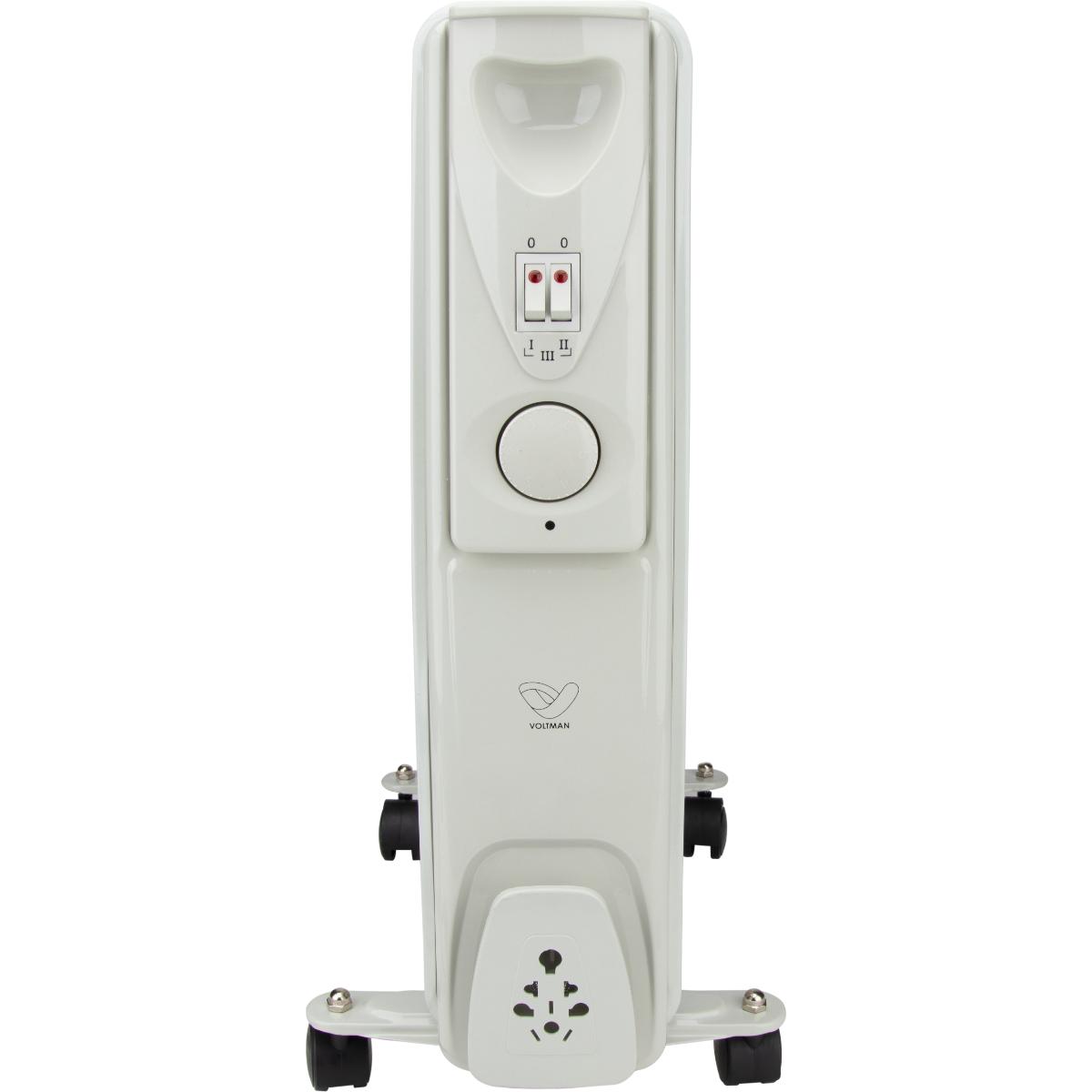Radiateur bain d'huile Mobioil 1000W à 2500W - 3 niveaux de chauffe - blanc - Voltman