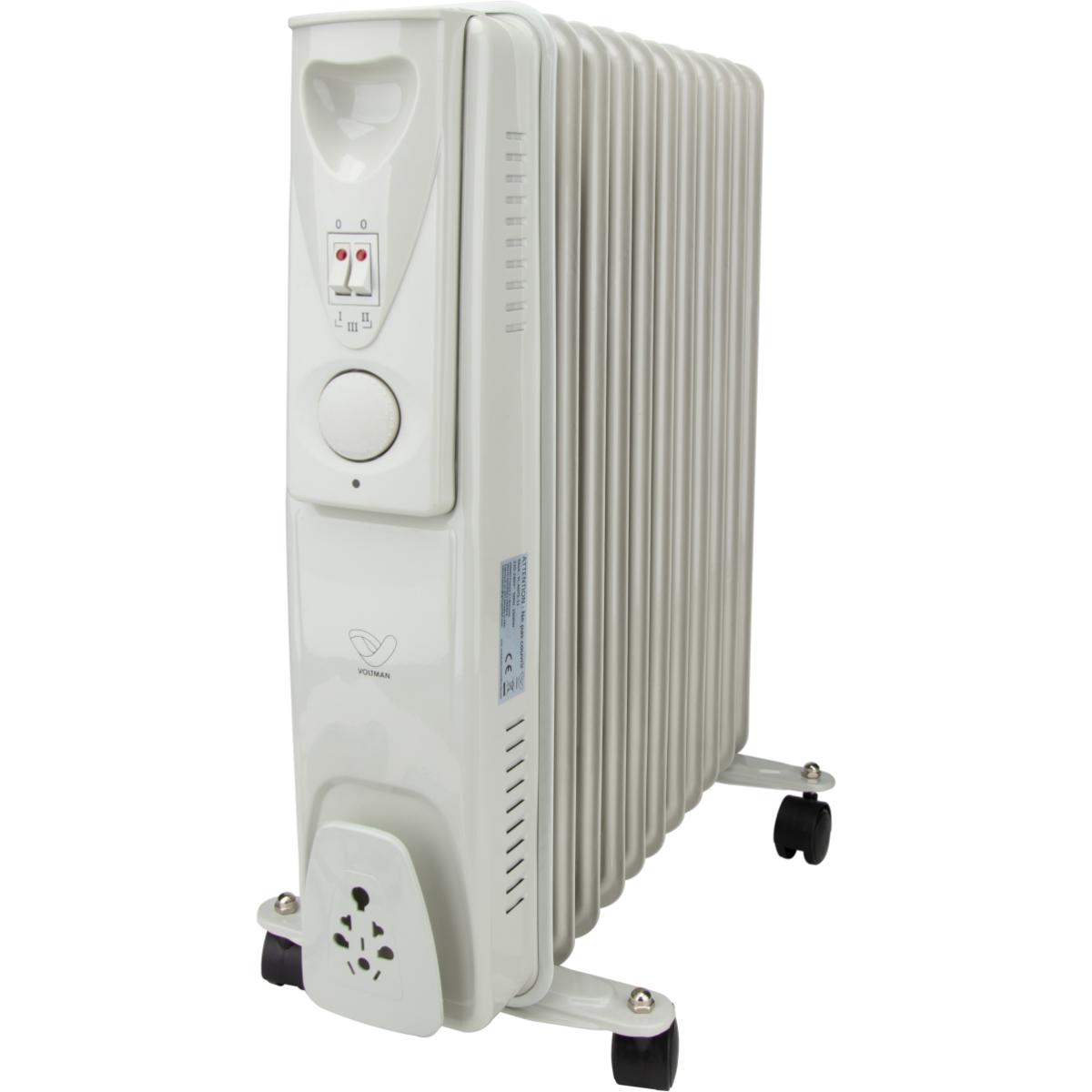 Radiateur mobile bain d'huile Mobioil 1500W 3 niveaux de chauffe - Voltman