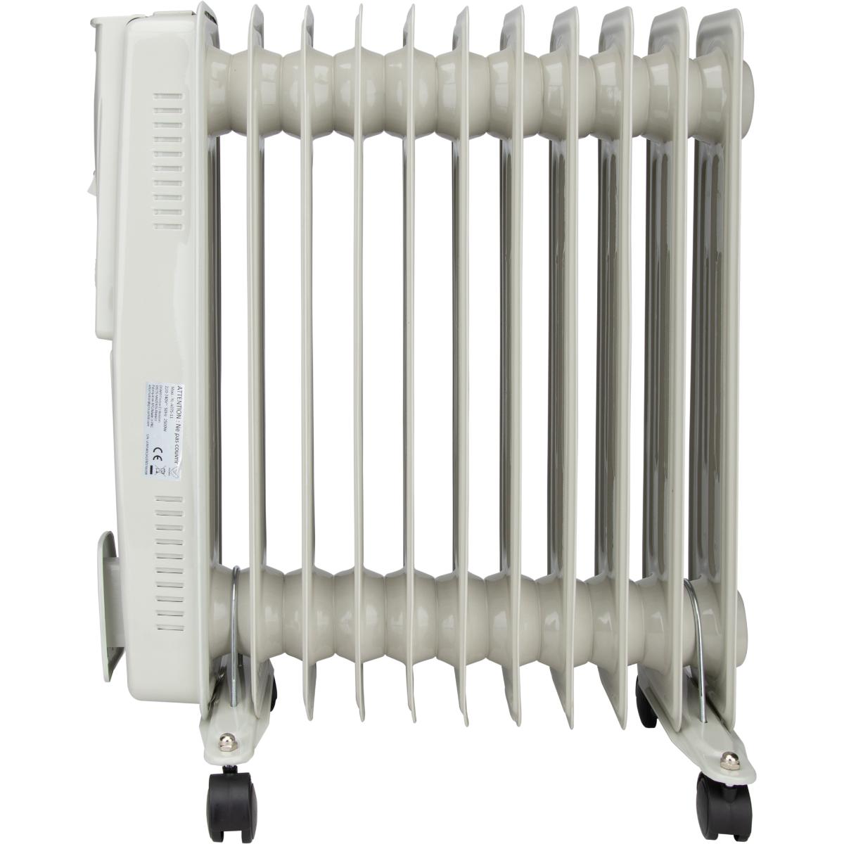 Radiateur mobile bain d'huile Mobioil 1500W 3 niveaux de chauffe - Voltman
