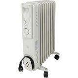 Radiateur mobile bain d'huile 1000 à 2500W - blanc - Voltman