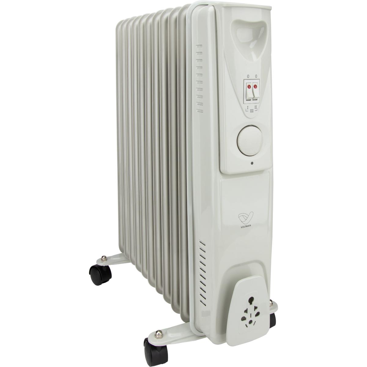 Radiateur mobile bain d'huile - blanc - Voltman