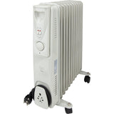 Radiateur mobile bain d'huile 1000 à 2500W - blanc - Voltman