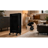 Radiateur bain d'huile CosyOil 1000 à 2000W - façade verre trempé - Voltman