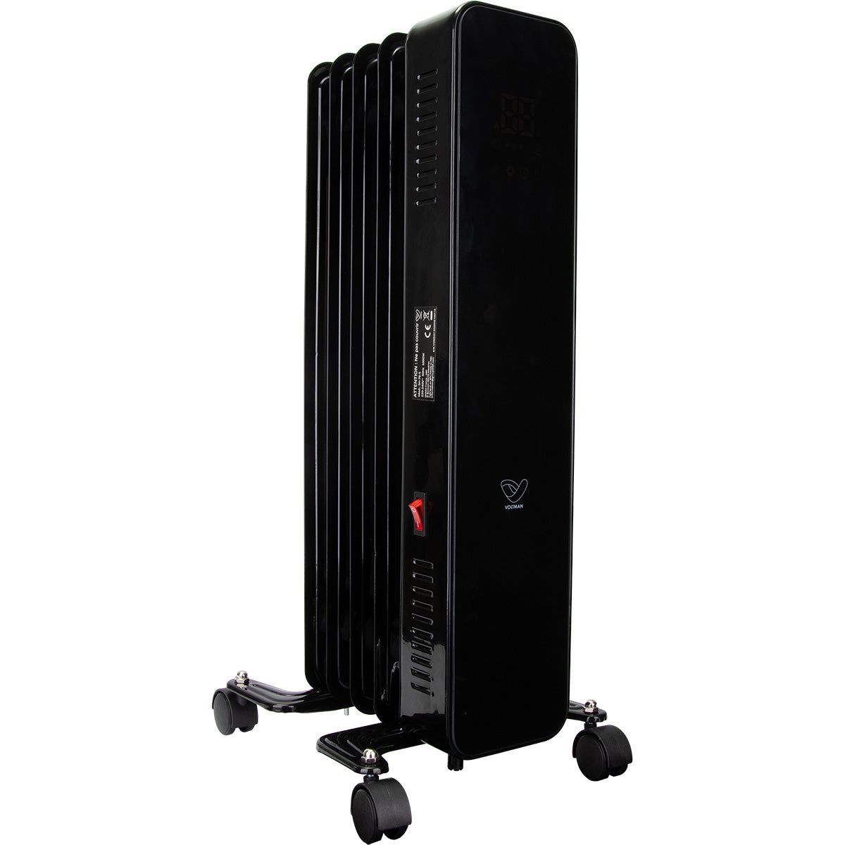 Radiateur mobile à bain d'huile CosyOil 1000/2000W - verre trempé - Voltman