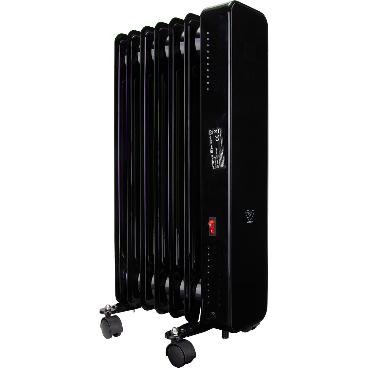 Radiateur bain d'huile CosyOil 1000 à 2000W - façade verre trempé - Voltman