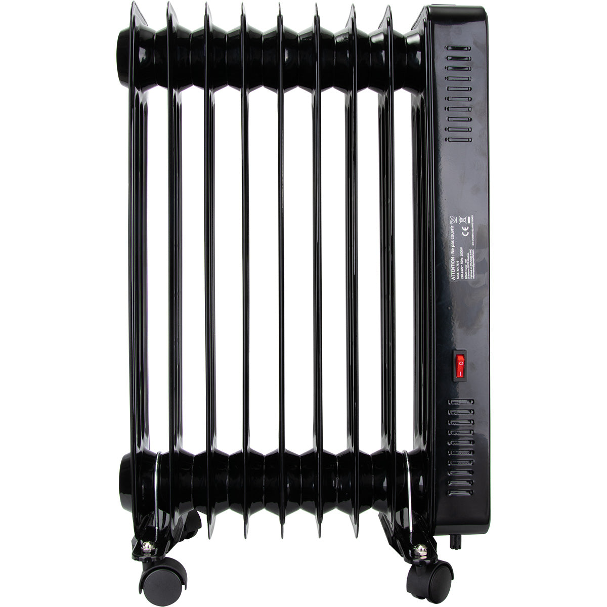 Radiateur mobile à bain d'huile CosyOil 1000/2000W - verre trempé - Voltman