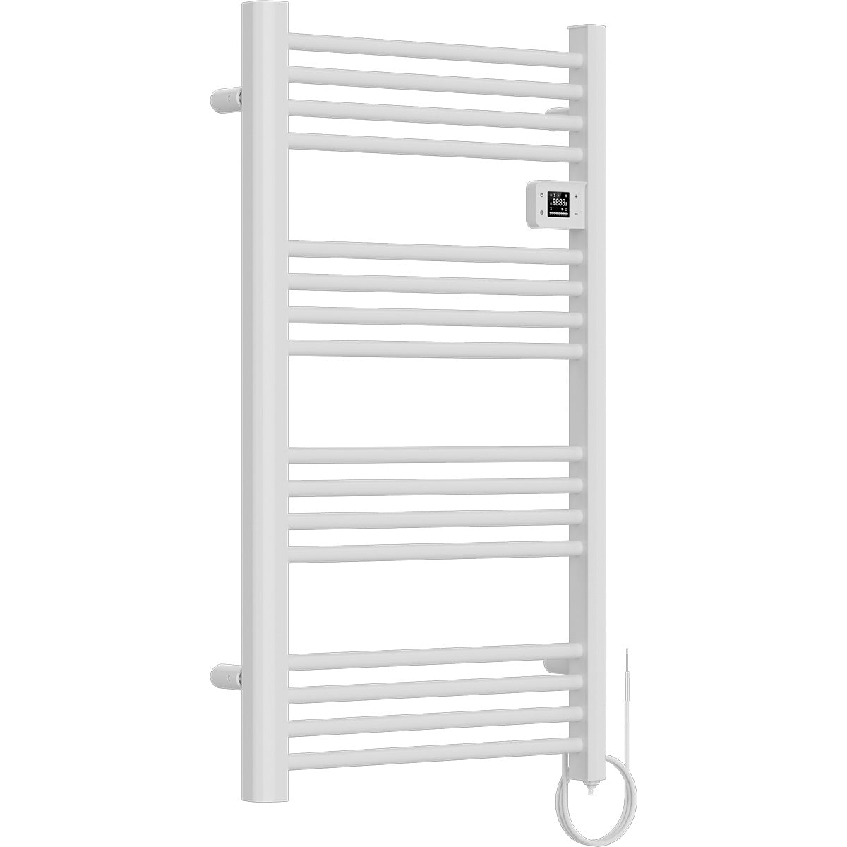 Sèche serviette aluminium 500/750/1500W barres rondes - blanc - Voltman