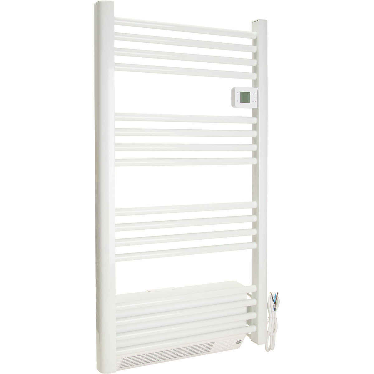 Sèche serviette aluminium 500/750/1500W barres rondes - blanc - Voltman