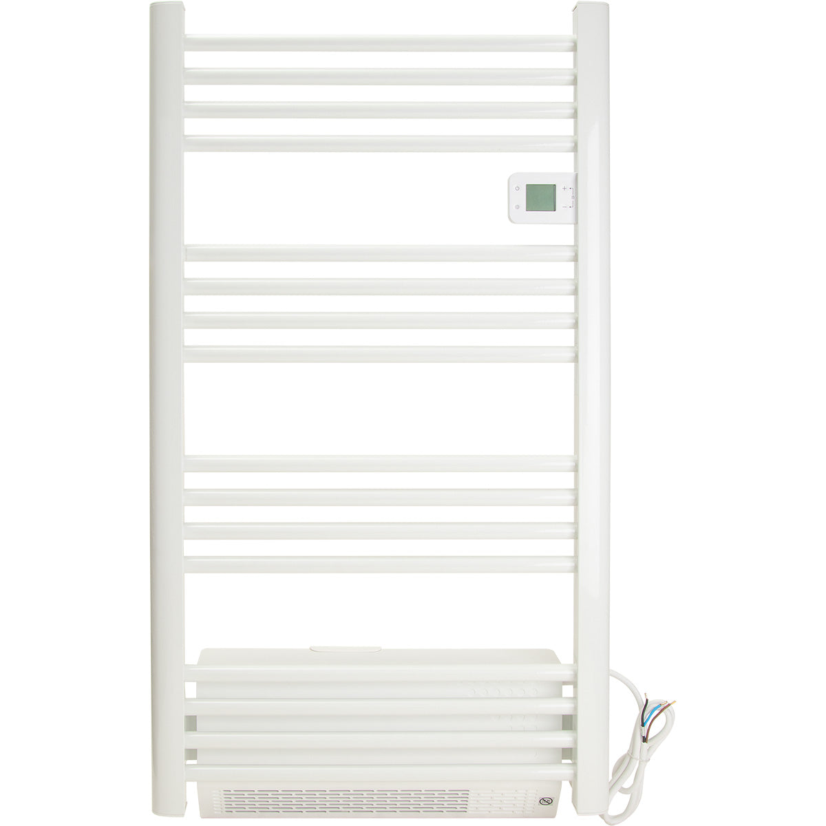 Sèche serviette aluminium 500/750/1500W barres rondes - blanc - Voltman