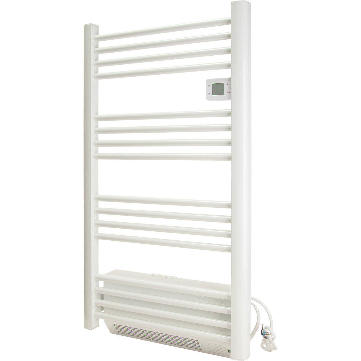 Sèche serviette aluminium 500/750/1500W barres rondes - blanc - Voltman