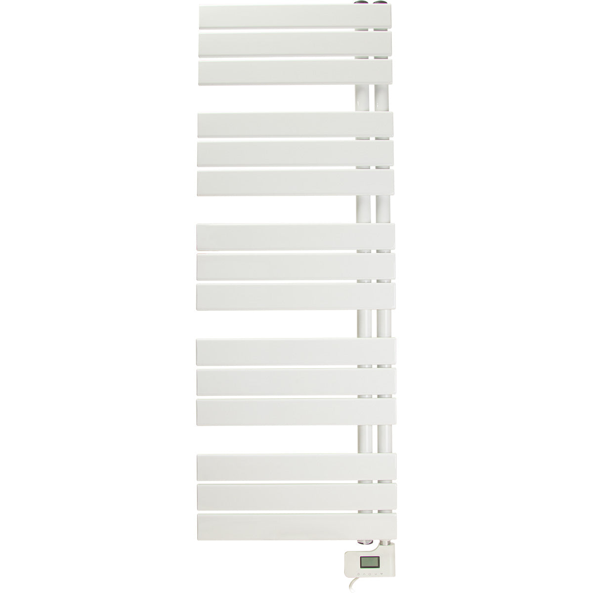 Sèche serviette aluminium - 500W - blanc - barres plates en "E" - Voltman