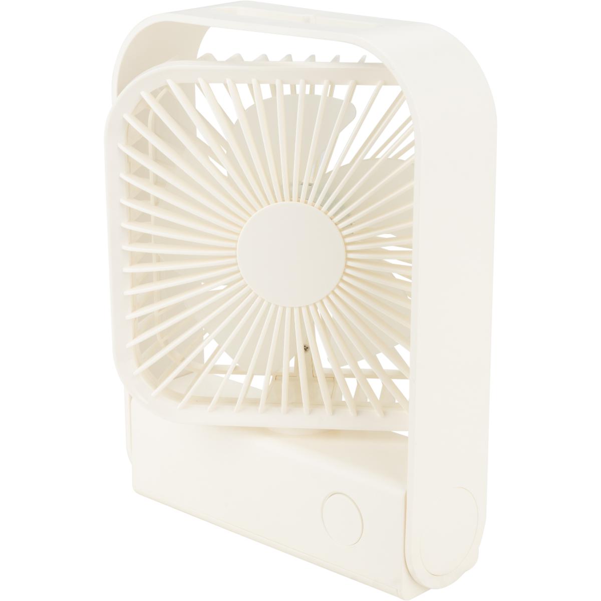 Ventilateur de table rechargeable 15 cm - blanc - Voltman