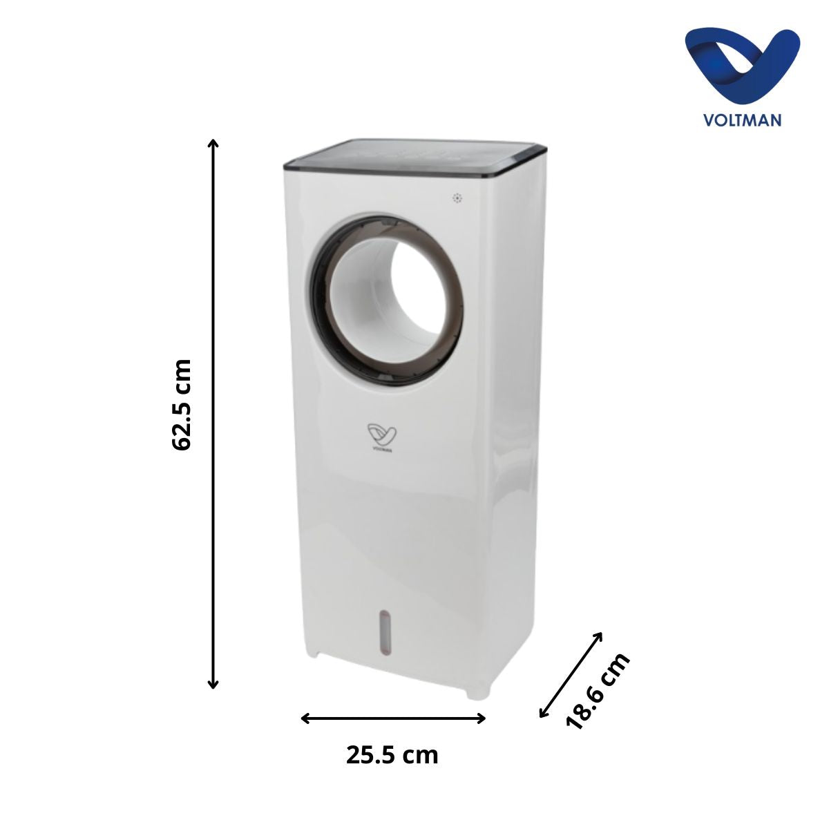 Rafraîchisseur d'air 4en1 humidificateur et purificateur - 80W - Blanc - réservoir 2L - Voltman