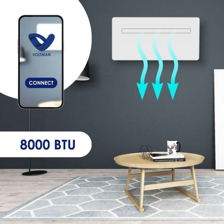 Climatiseur monobloc mural KUB-E+ 8000BTU 500 m³/h 2350 W - Wifi - Voltman