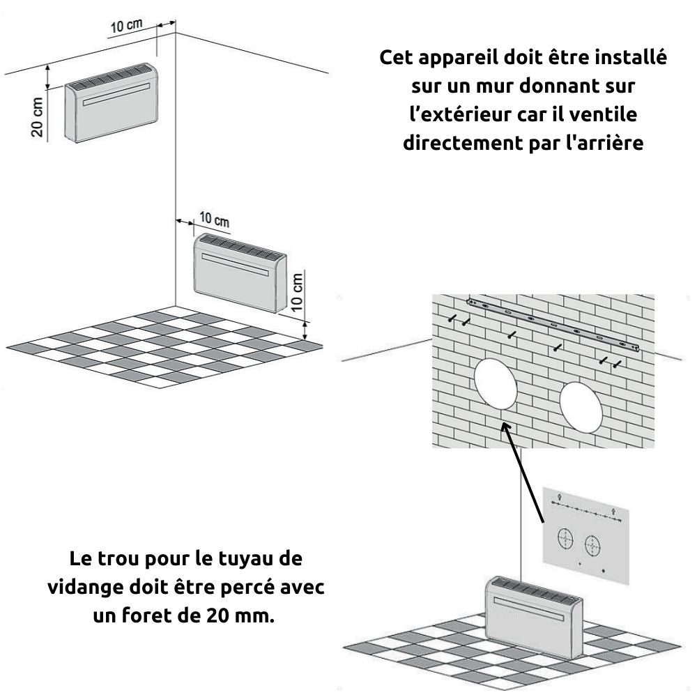 Pompe à chaleur Climatiseur Monobloc intérieur Wifi KUB-E+ 8000/10000/12000BTU - Voltman