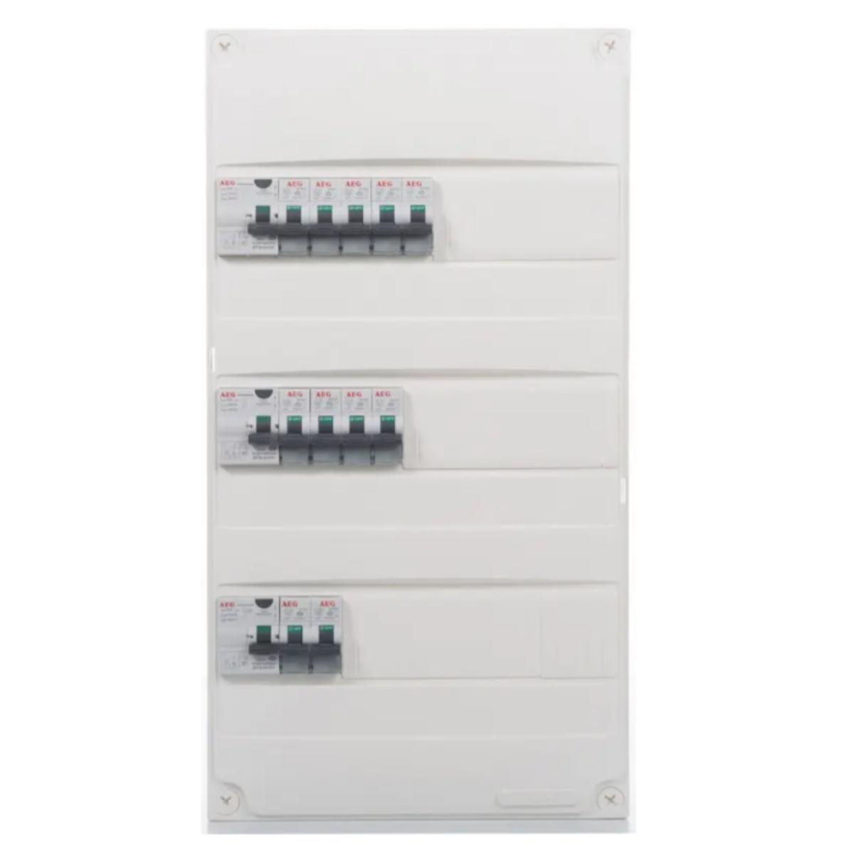 Coffret électrique monophasé pré-câblé 3 rangées 11 disjoncteurs - AEG