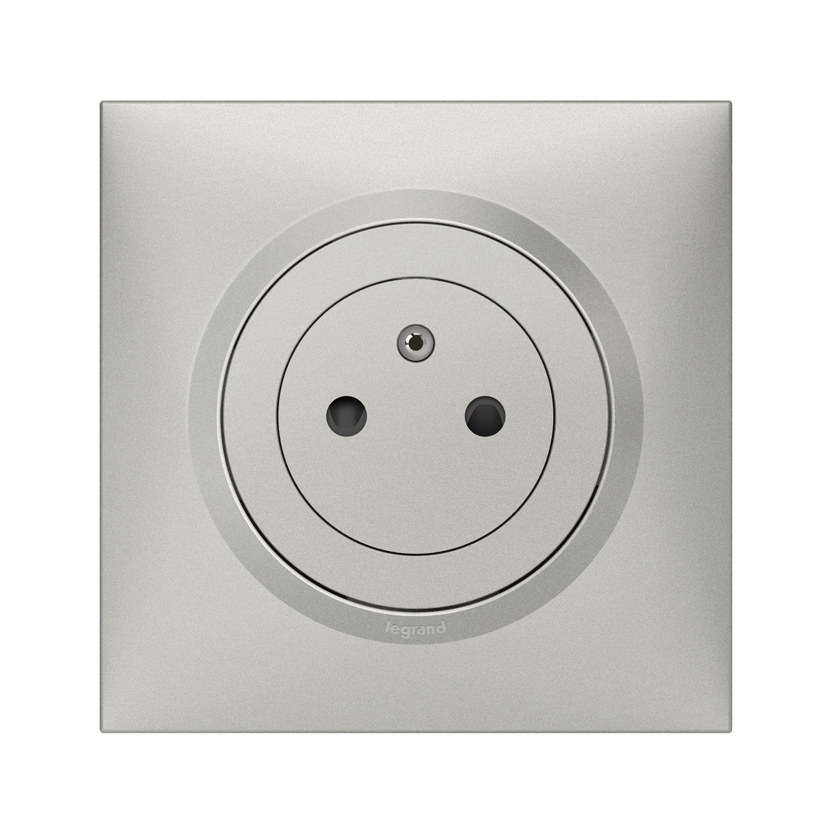 Prise carrée 2P+T 16A complète - Dooxie - aluminium - Legrand